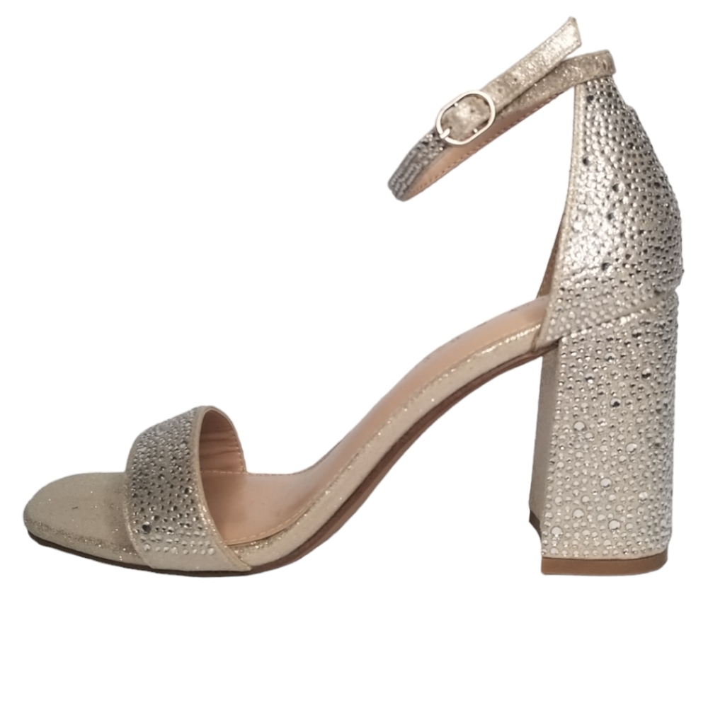 Kelly & Katie Gold Block Heel Sandals